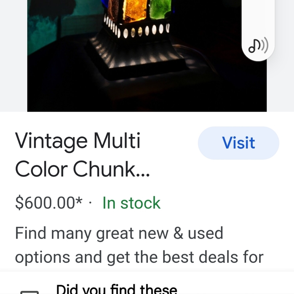 Mid century Brutalist chunk glass lamp - Picture 7 of 10